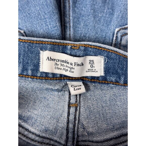 Abercrombie & Fitch Jeans 25 / 0 Short Womens Curve Love 90s Straight Cropped - Picture 7 of 8